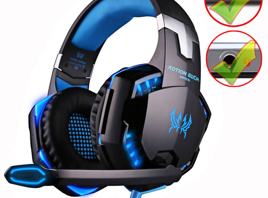 KOTION EACH G2000/G9000 Gaming Headset Deep Bass Stereo Computer Game Headphones with microphone LED Light PC professional Gamer