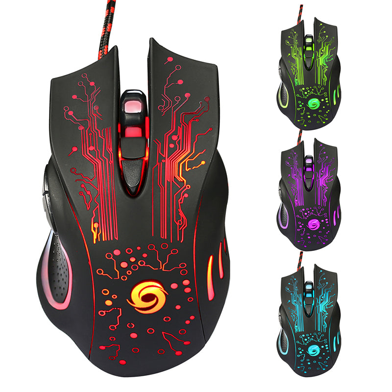 6D USB Wired Gaming Mouse 3200DPI 6 Buttons LED Optical Professional Pro Mouse Gamer Computer Mice for PC Laptop