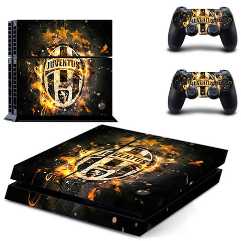 Juventus Football Team PS4 Skin Sticker Decal for Sony PlayStation 4 Console and 2 Controller Skin PS4 Sticker Vinyl Accessory