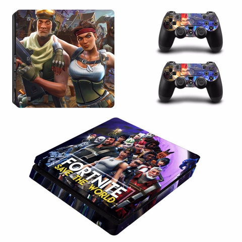 For PS4 Slim Skin Sticker Cover For Sony PlayStation 4 Slim Console 2 Controllers Skins Game Accessories