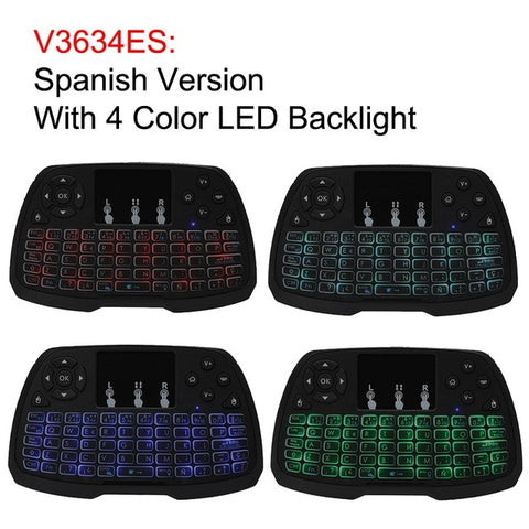 Backlit 2.4GHz Wireless Keyboard Touchpad Mouse Handheld Remote Control 4 Colors Backlight for Android TV BOX Smart TV PC Laptop
