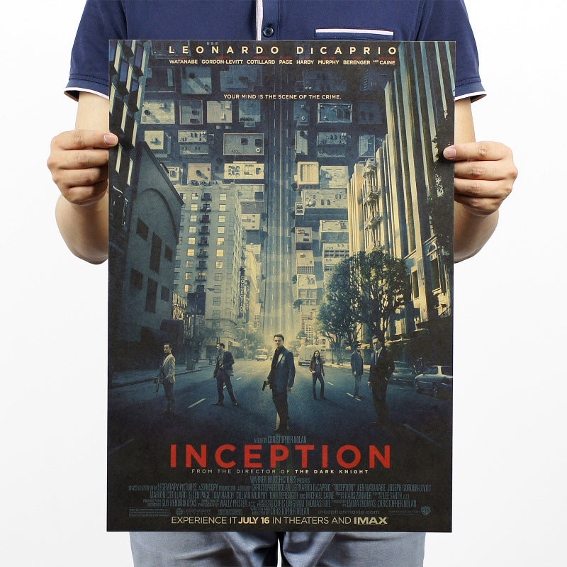 movie inception kraft paper posters/decorative bars cafes 51x35.5cm classic poster vintage retro paper craft greeting card